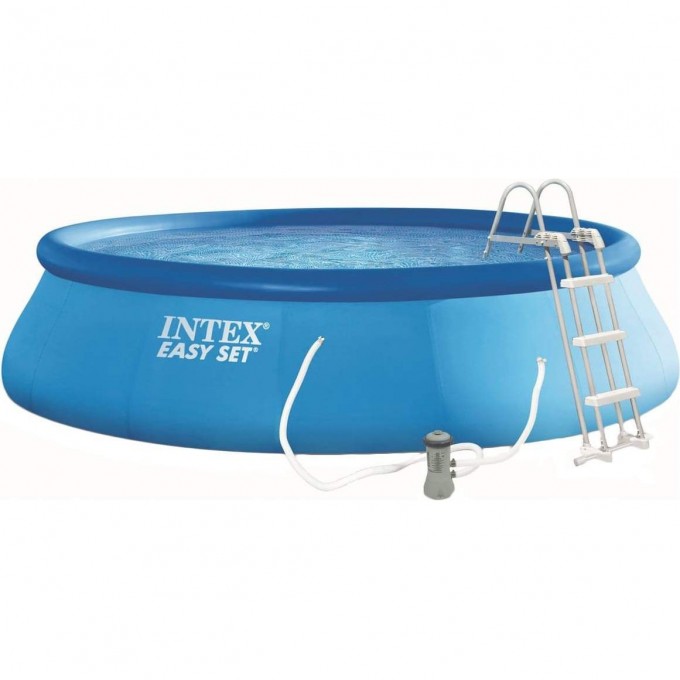 Бассейн надувной INTEX EASY SET 457*107см, фильтр насос, лестница, подкладка, тент 26166