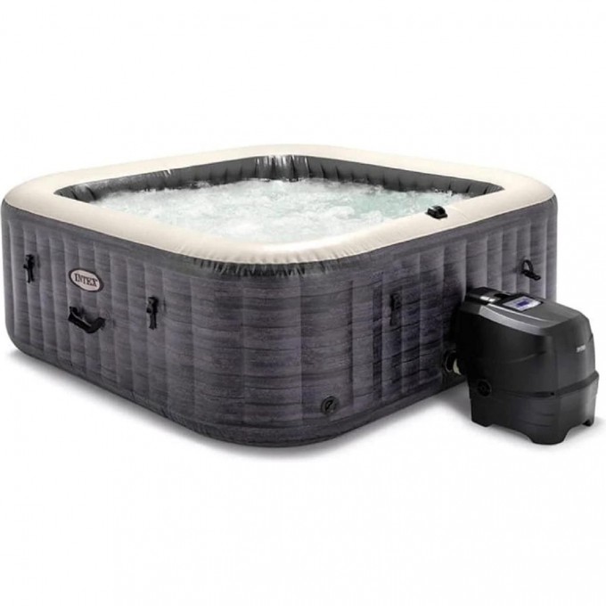 СПА-бассейн INTEX "GREYSTONE DELUXE" 175х71см 795л квадратный аэромассаж 28450